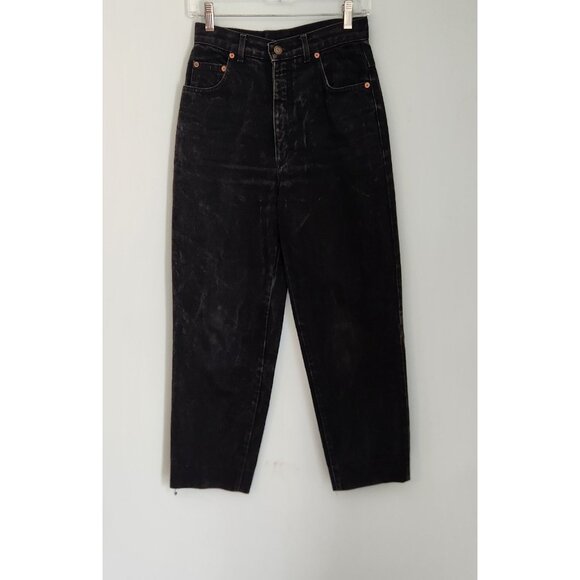 Vintage EXP Jeans No. 128 Black Made USA Denim Casual Mom Hi-Rise Womens 5 EUC - Picture 2 of 14